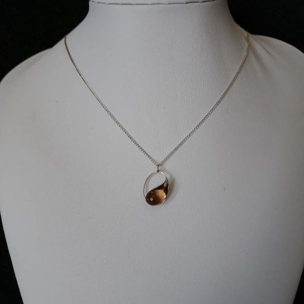Delicate Silver Chain with Glass Drop Pendant